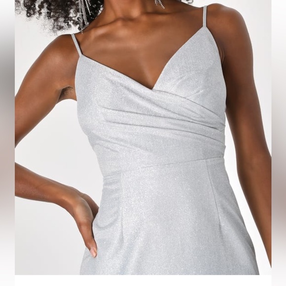 Dazzling Brilliance Silver & Blue Ombre Lurex Maxi Dress Small NWT Formal - Picture 4 of 6